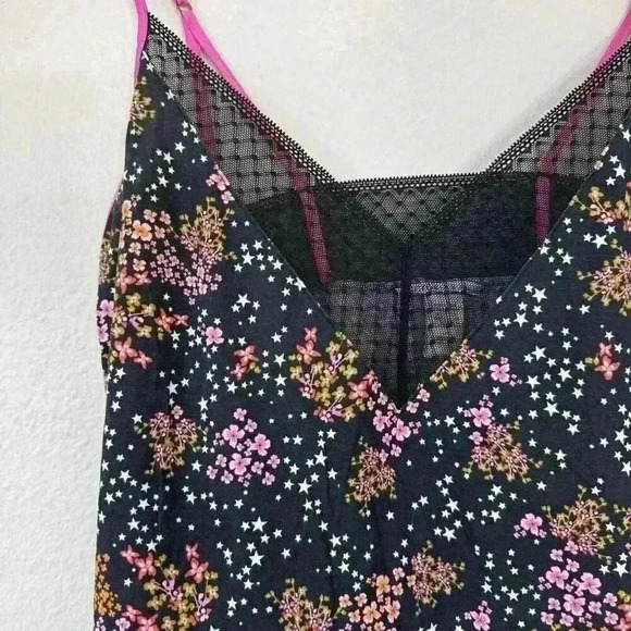 Victorias Secret Lightweight Floral Camisole Top Size Large Black Pink - Picture 3 of 7
